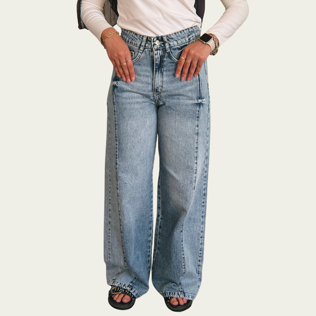 Split Tone Denim Pants