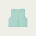 MINT LINEN CROPED VEST