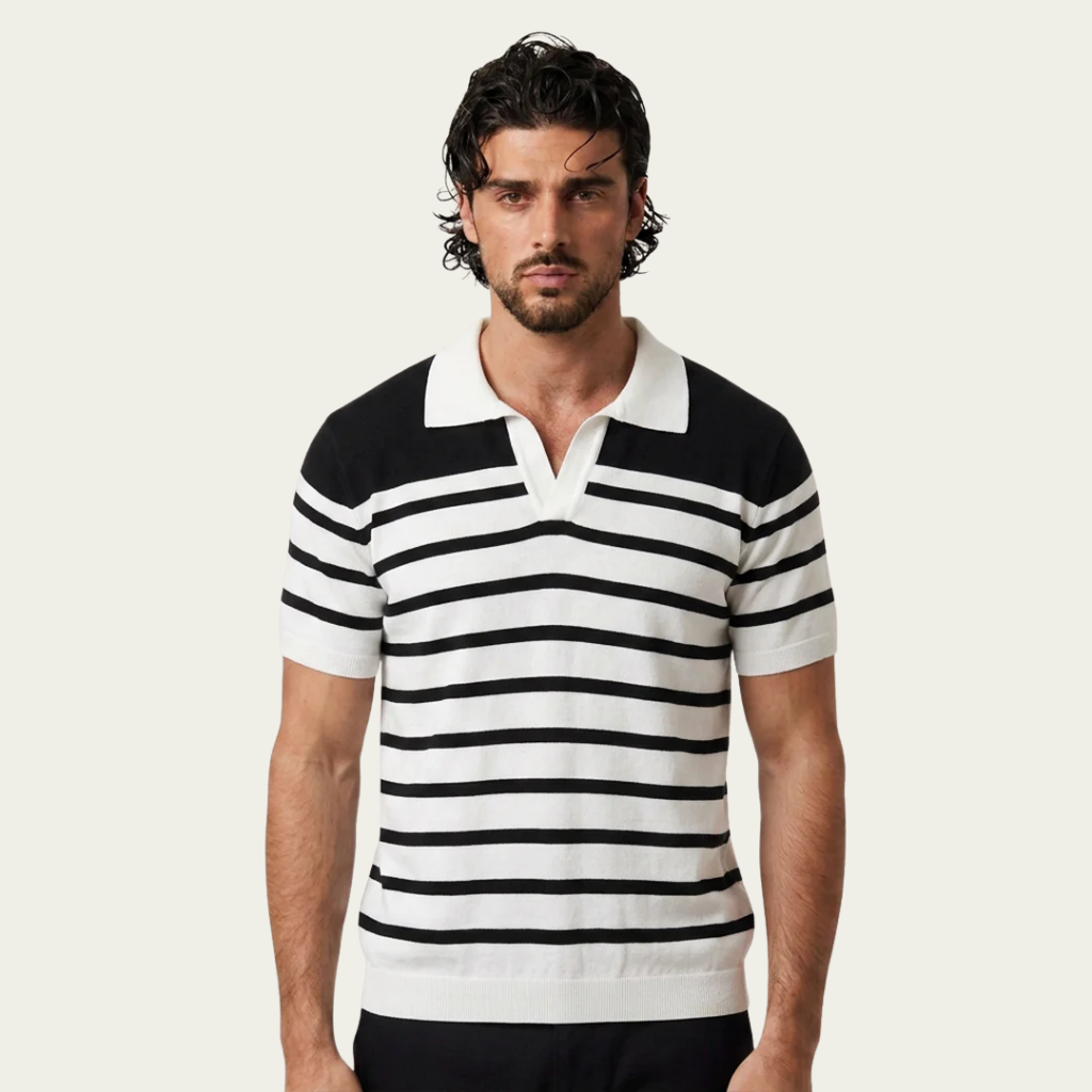 Stripe Knit Polo