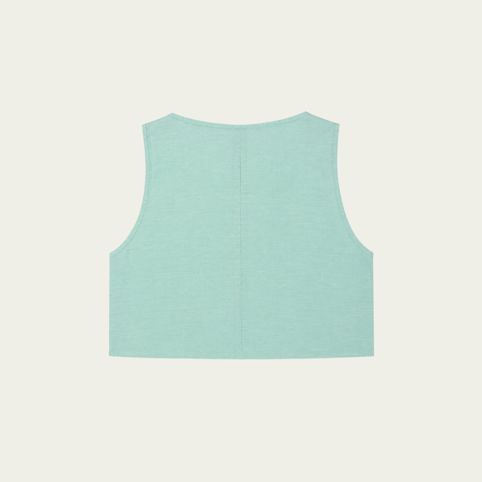 MINT LINEN CROPED VEST