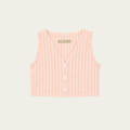 PINK x WHITE LINEN CROPED VEST
