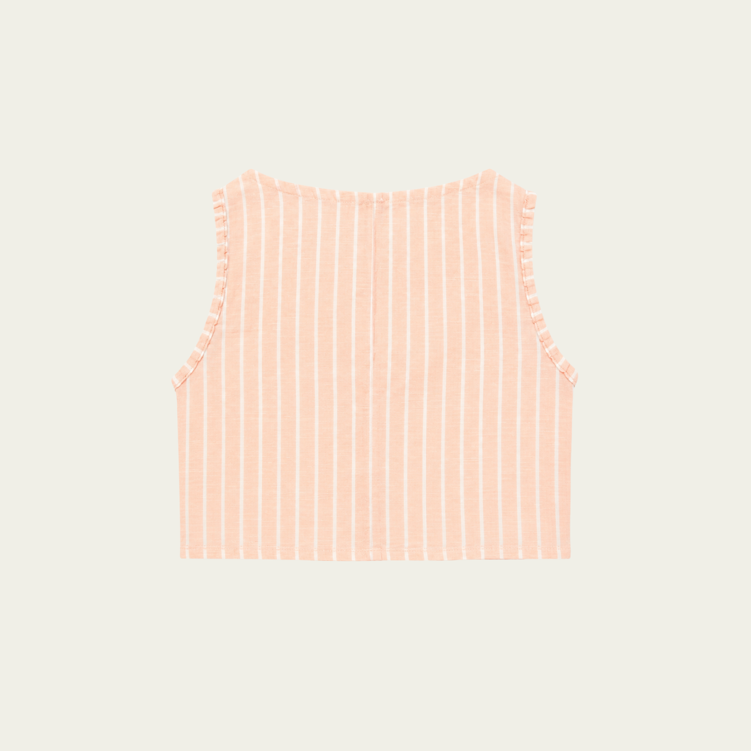 PINK x WHITE LINEN CROPED VEST