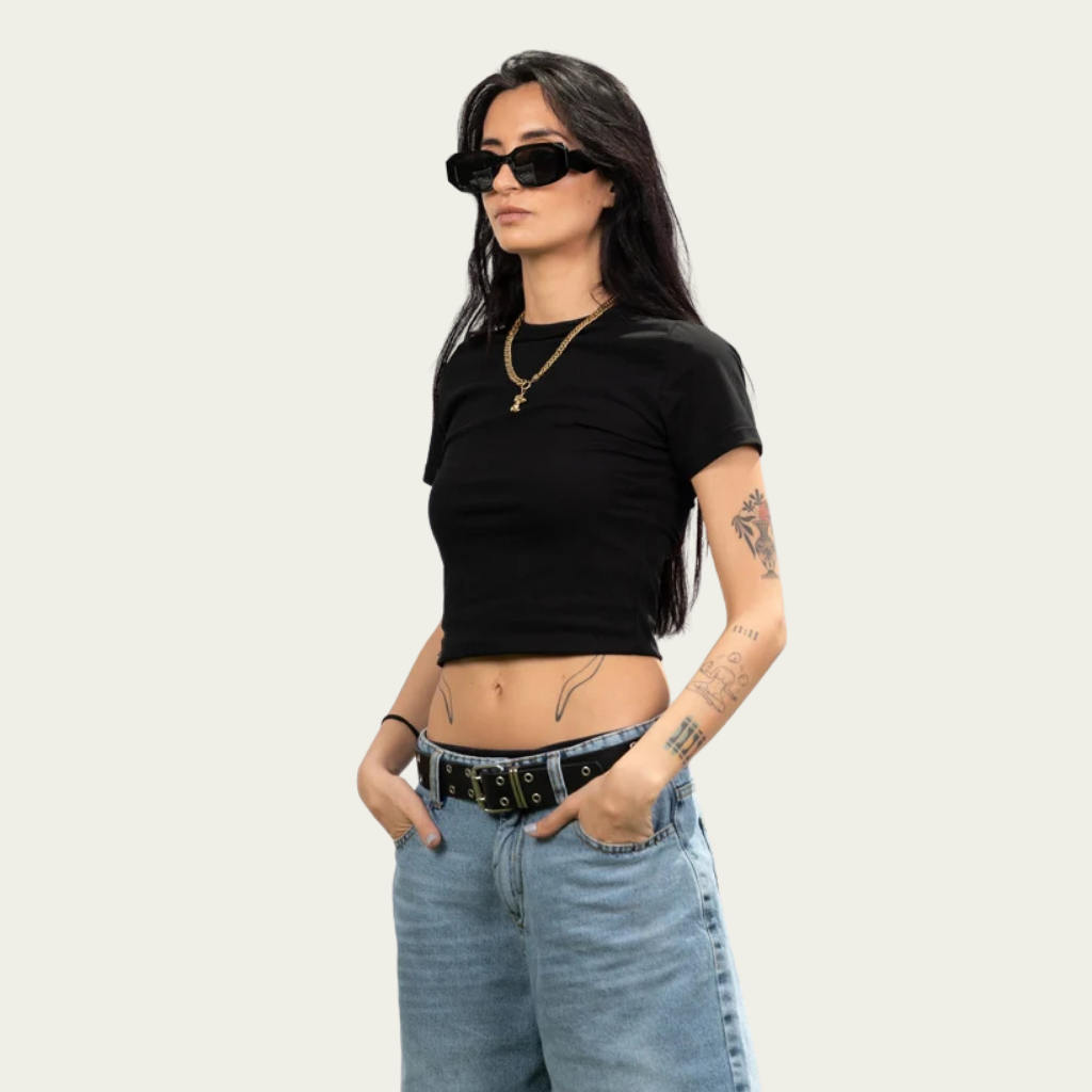 Short Sleeve Black Top