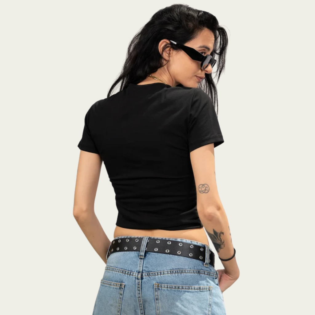 Short Sleeve Black Top